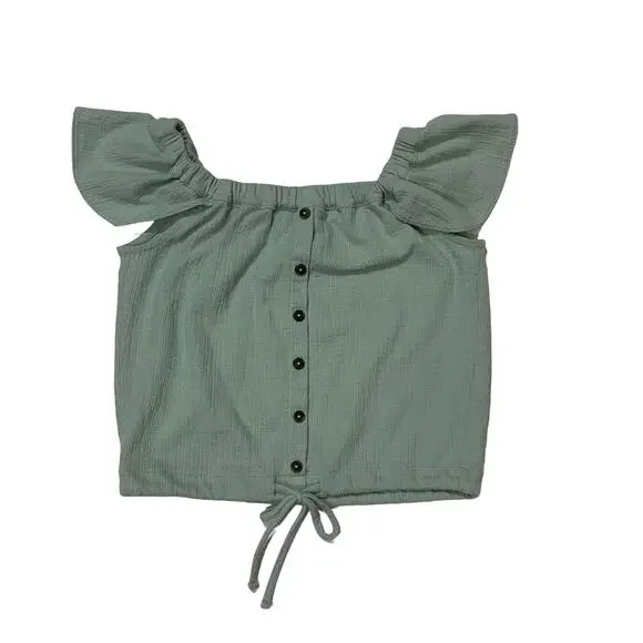 Madewell Texture & Thread Off-the-Shoulder Top - Faraway Sky - XS - Picture 7 of 12